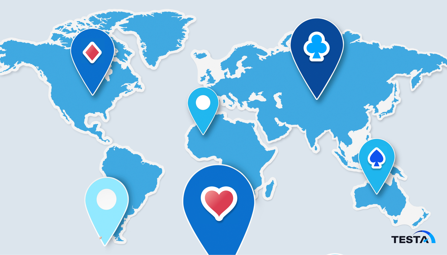 Testa's localization map of the world