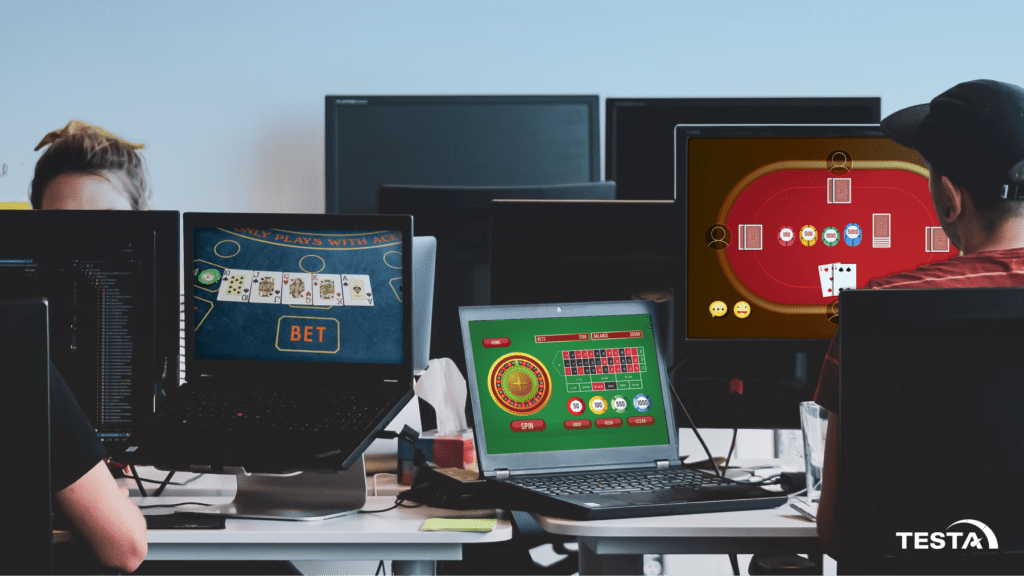 iGaming testers using computer