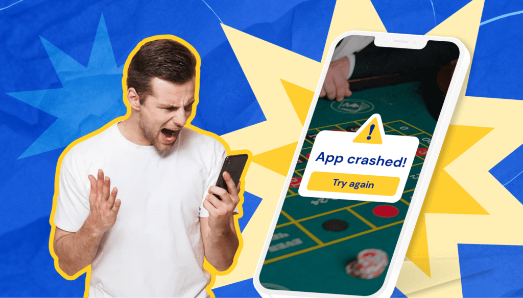 man frustrated with crashed app